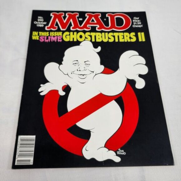 Mad Magazine # 290 October 1989 Ghostbusters 2 Slimer Sam Viviano Cover Art FN+ - Picture 2 of 7
